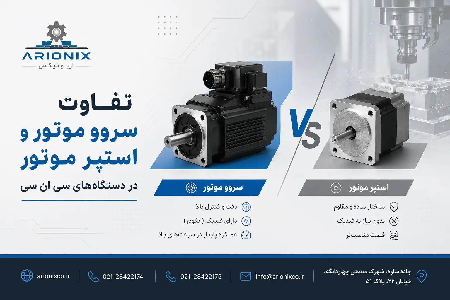سروو موتور CNC چیست؟ بررسی اهمیت و کاربرد در دستگاه سی ان سی